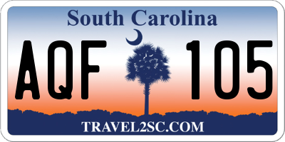 SC license plate AQF105
