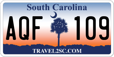 SC license plate AQF109