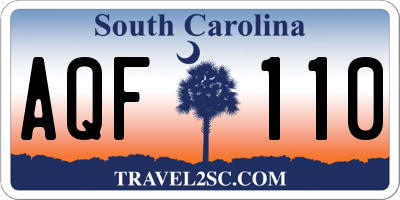 SC license plate AQF110