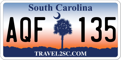SC license plate AQF135