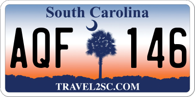 SC license plate AQF146