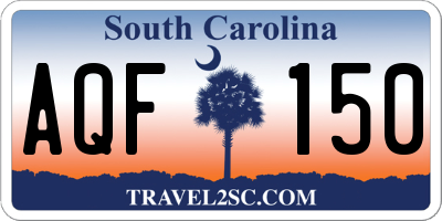 SC license plate AQF150