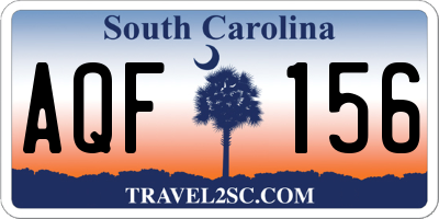 SC license plate AQF156