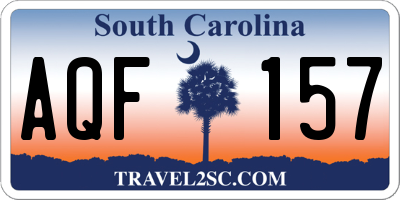 SC license plate AQF157