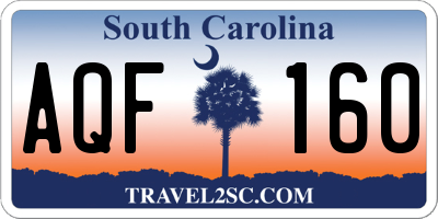 SC license plate AQF160