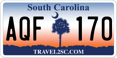 SC license plate AQF170