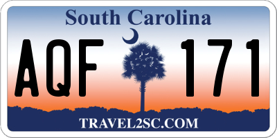 SC license plate AQF171