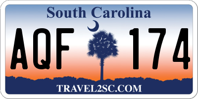 SC license plate AQF174
