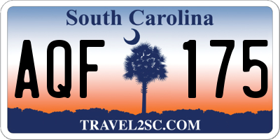 SC license plate AQF175