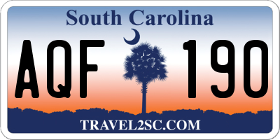 SC license plate AQF190