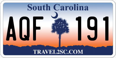 SC license plate AQF191