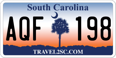 SC license plate AQF198