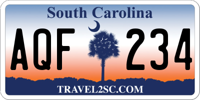 SC license plate AQF234