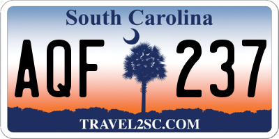 SC license plate AQF237
