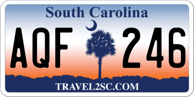 SC license plate AQF246