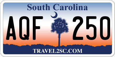 SC license plate AQF250