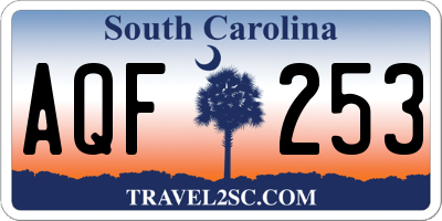 SC license plate AQF253
