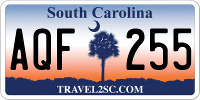 SC license plate AQF255