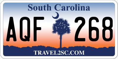SC license plate AQF268