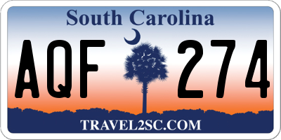 SC license plate AQF274