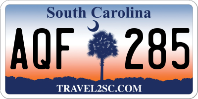 SC license plate AQF285
