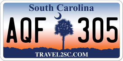 SC license plate AQF305
