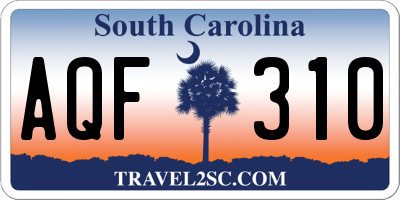 SC license plate AQF310