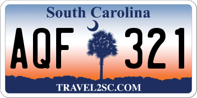 SC license plate AQF321