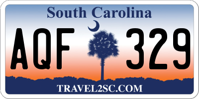 SC license plate AQF329