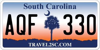 SC license plate AQF330