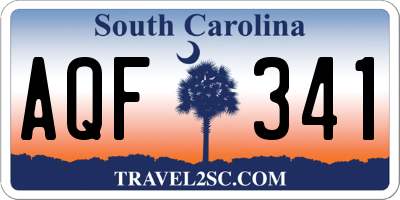 SC license plate AQF341