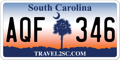 SC license plate AQF346