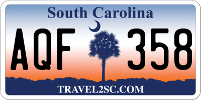 SC license plate AQF358
