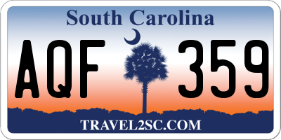 SC license plate AQF359