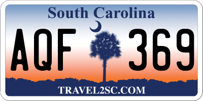 SC license plate AQF369