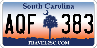 SC license plate AQF383