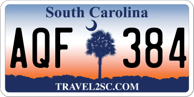 SC license plate AQF384