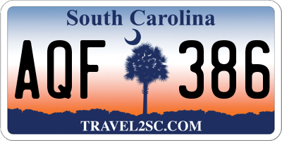 SC license plate AQF386