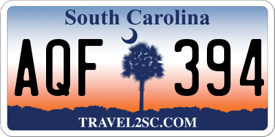 SC license plate AQF394
