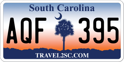 SC license plate AQF395