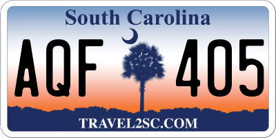 SC license plate AQF405