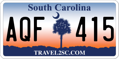 SC license plate AQF415