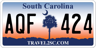 SC license plate AQF424