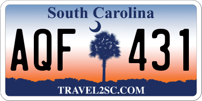 SC license plate AQF431