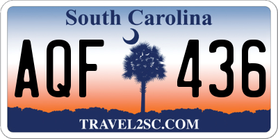 SC license plate AQF436