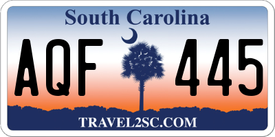 SC license plate AQF445