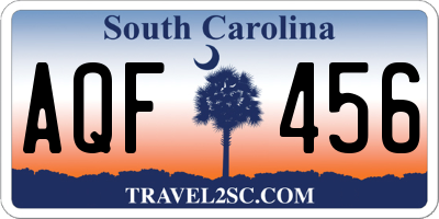 SC license plate AQF456