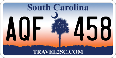SC license plate AQF458