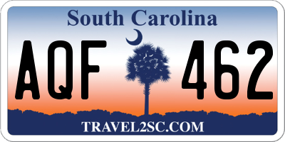 SC license plate AQF462