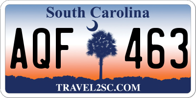 SC license plate AQF463